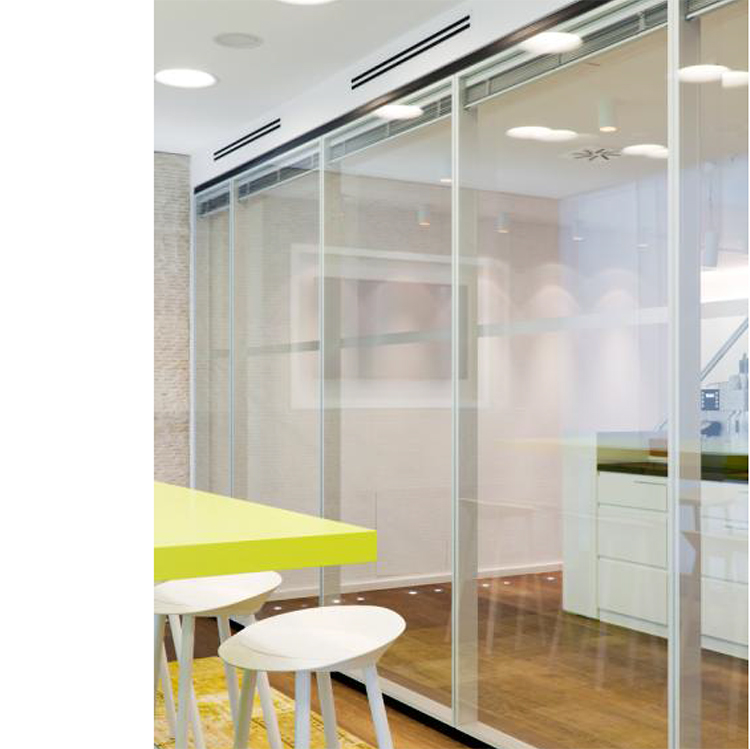 Cloison en verre de bureau Double couche verre Transparent creux trempé mur insonorisé persienne en alliage d'aluminium cloison à espacement élevé